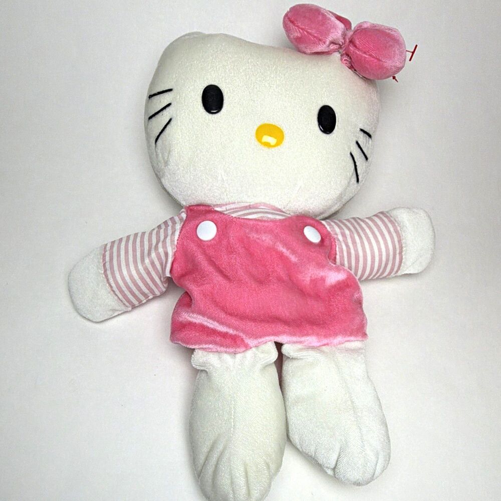 Sanrio Hello Kitty Plush Stuffed Animal Pink Dress Bow Hand puppet